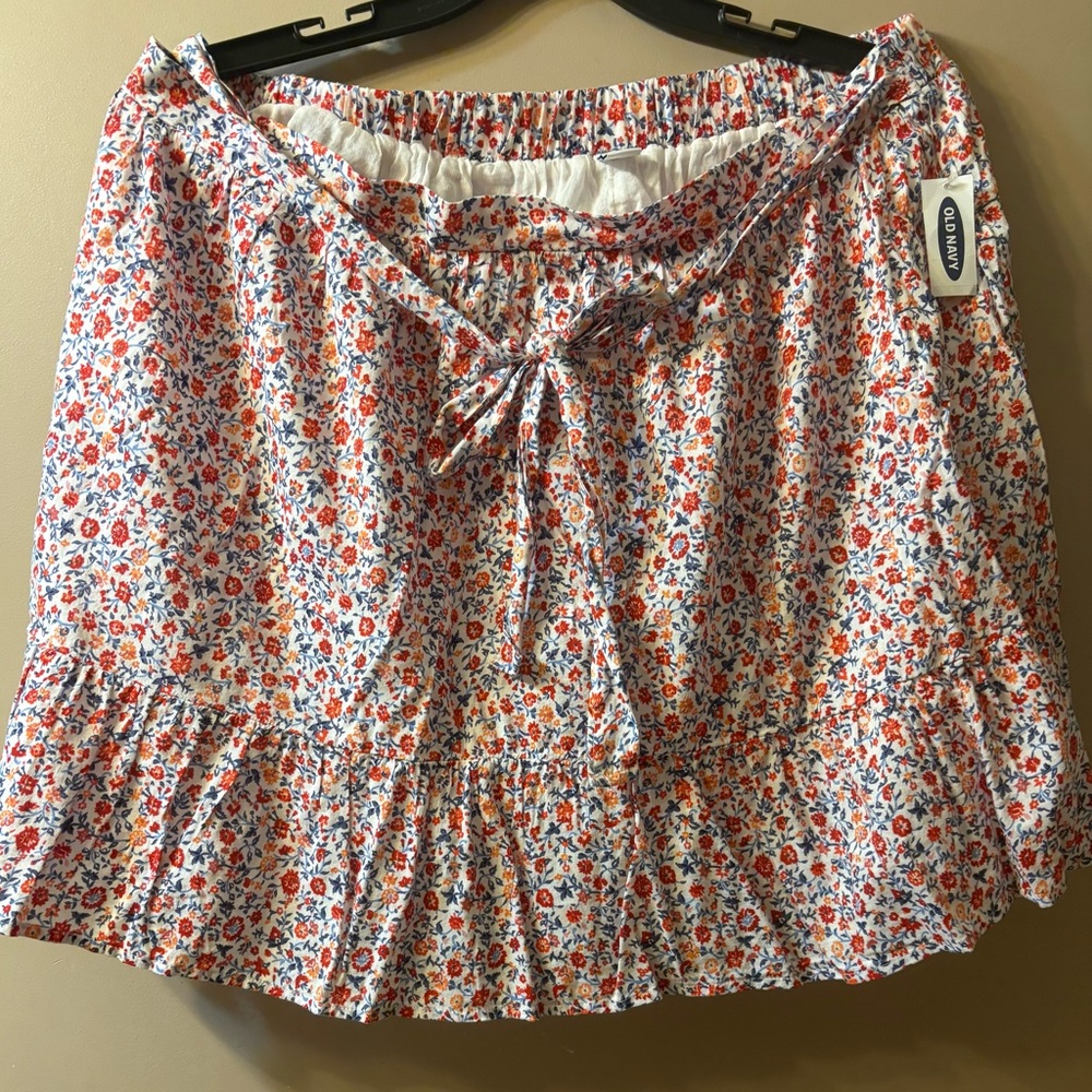 Old Navy Floral Mini Skirt - Red and Blue Size XL NWT
